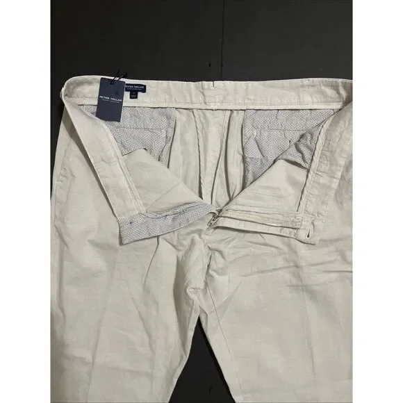 Peter Millar Crown‎ Crafted Somerset Pants Men's Stone Cotton Linen Blend Sz 42